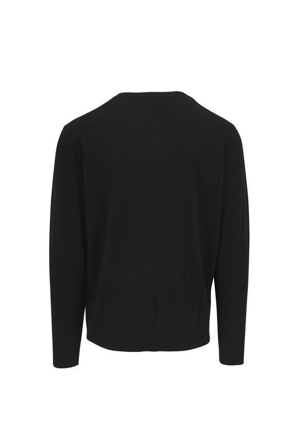 Kinross Black Cashmere V-Neck Pullover - view 2