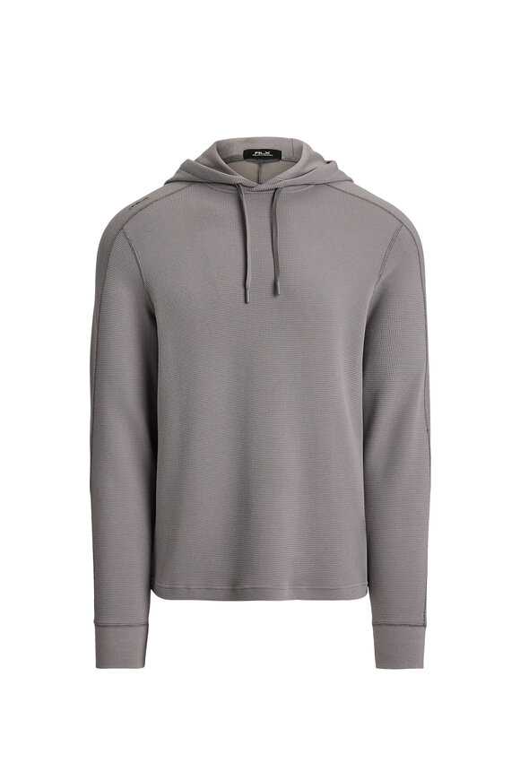 RLX Ralph Lauren Light Gray Waffle Knit Tech Hoodie