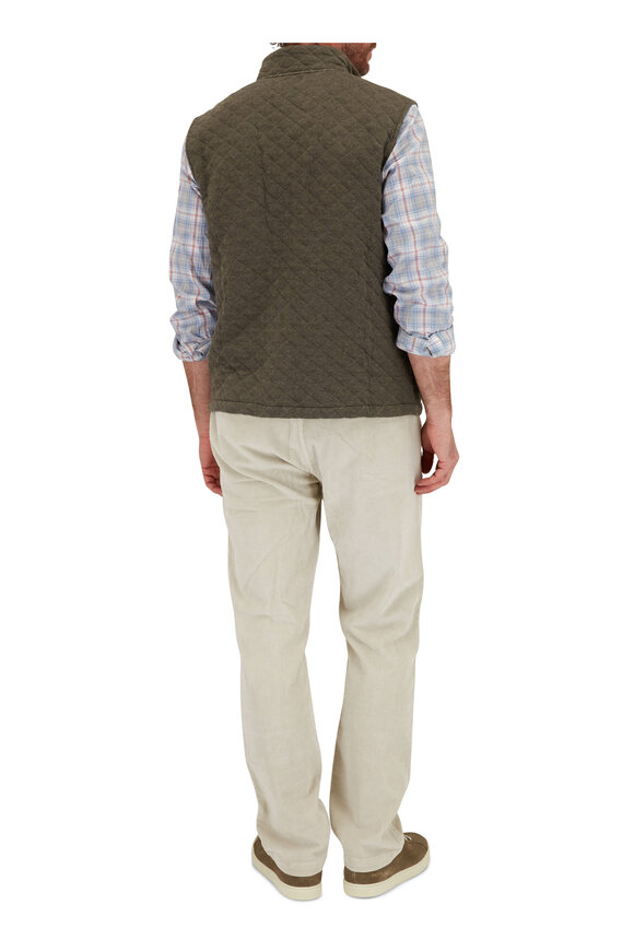 Faherty Brand - Epic Olive Mélange Quilted Fleece Vest