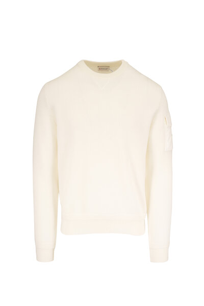 Stone Island - White Stretch Cotton Zip Up Hoodie