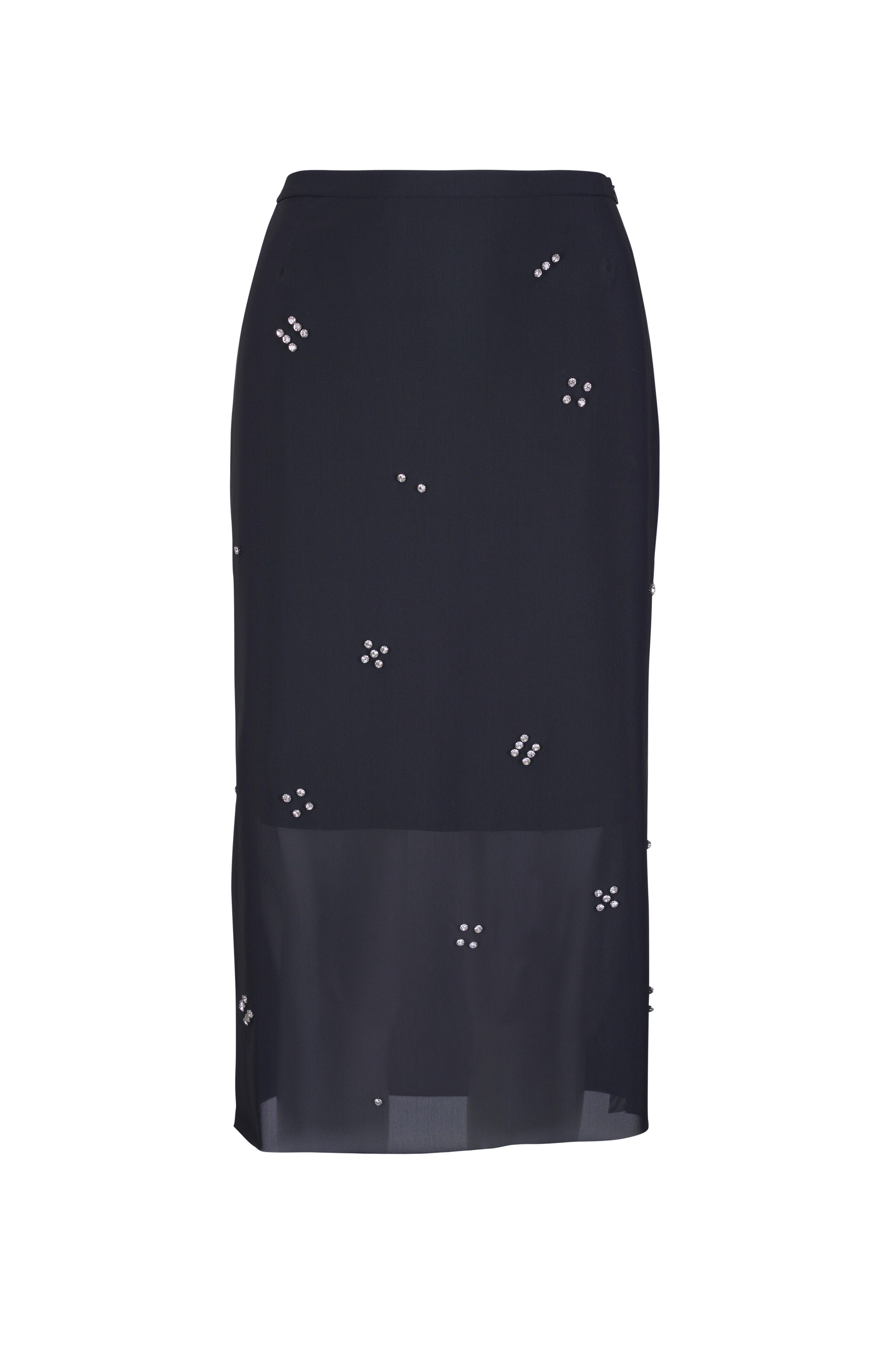 Akris Punto - Diamond Dice Dot Black Pencil Midi Skirt - view 1