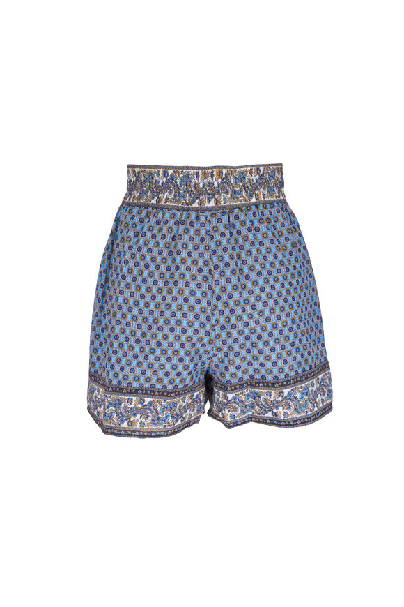 Veronica Beard Vilvaldi Blue Jay Multi Paisley Print Shorts - view 3