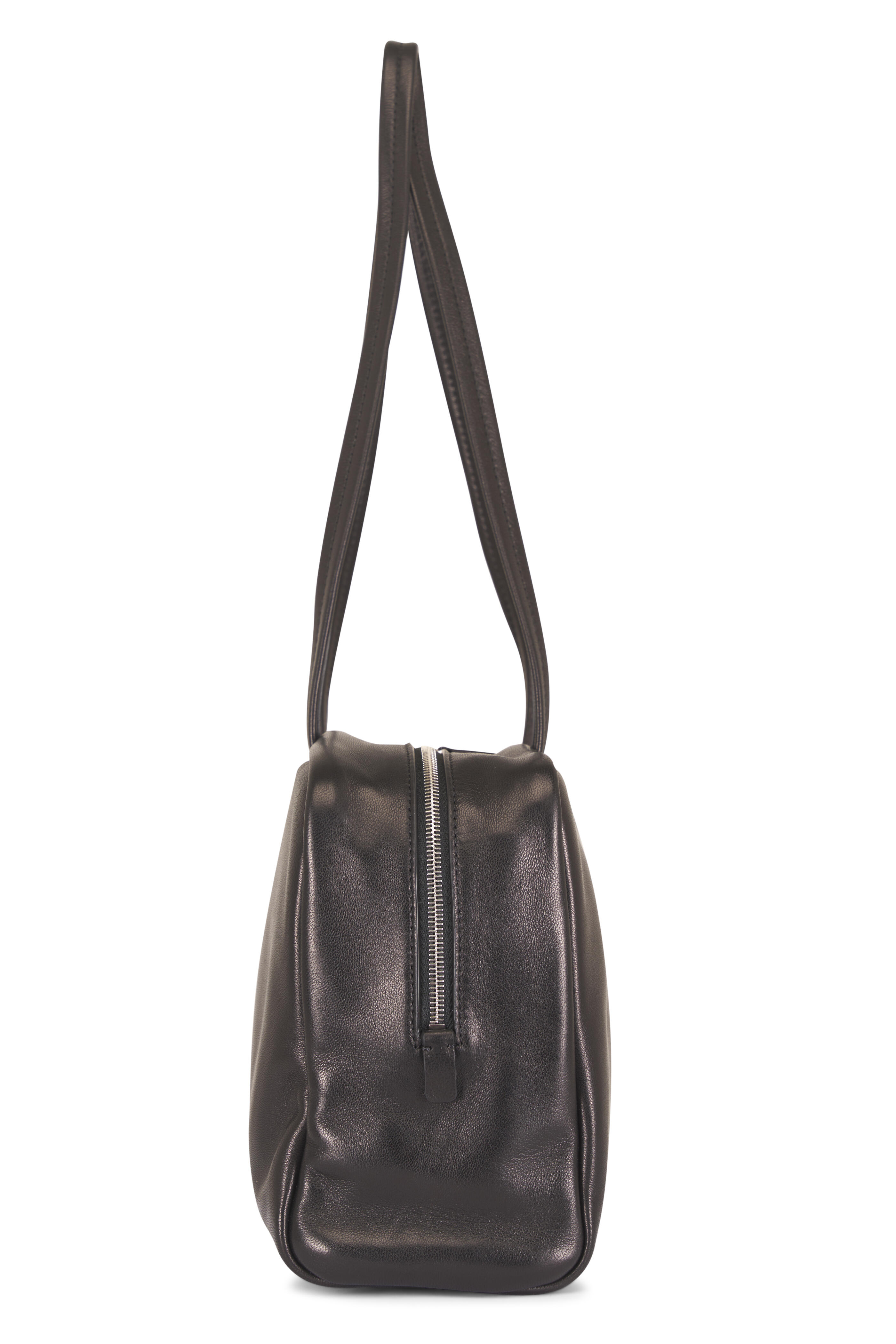 The Row - Astra Black Leather Shoulder Bag - view 3