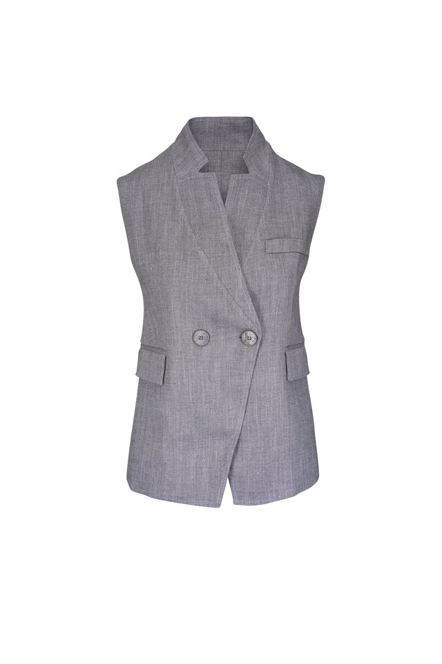 R13 - Raw Cut Ragged Heather Gray Blazer | Mitchell Stores