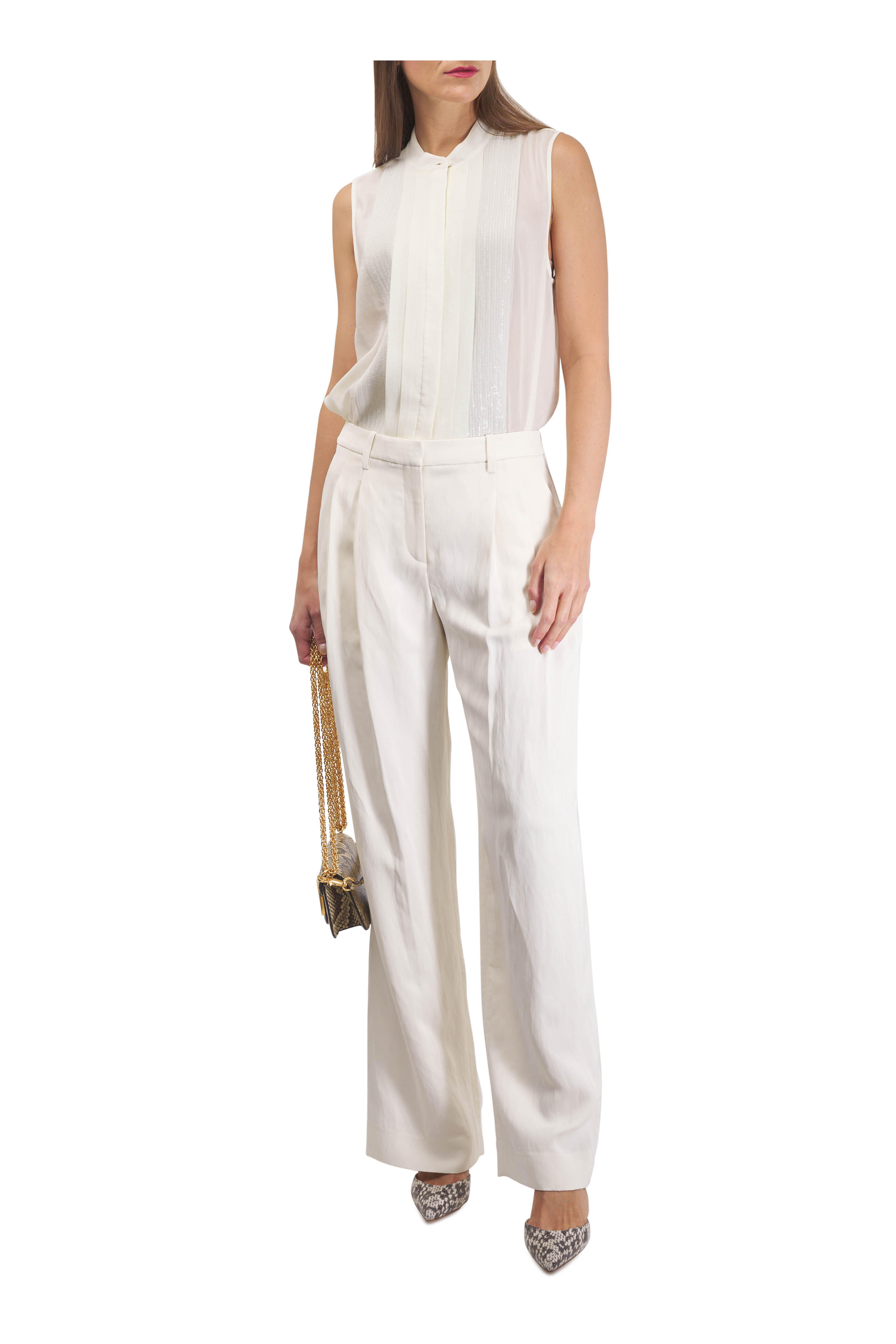 TWP - Adele Ivory Semi-Sheer Sequins Blouse