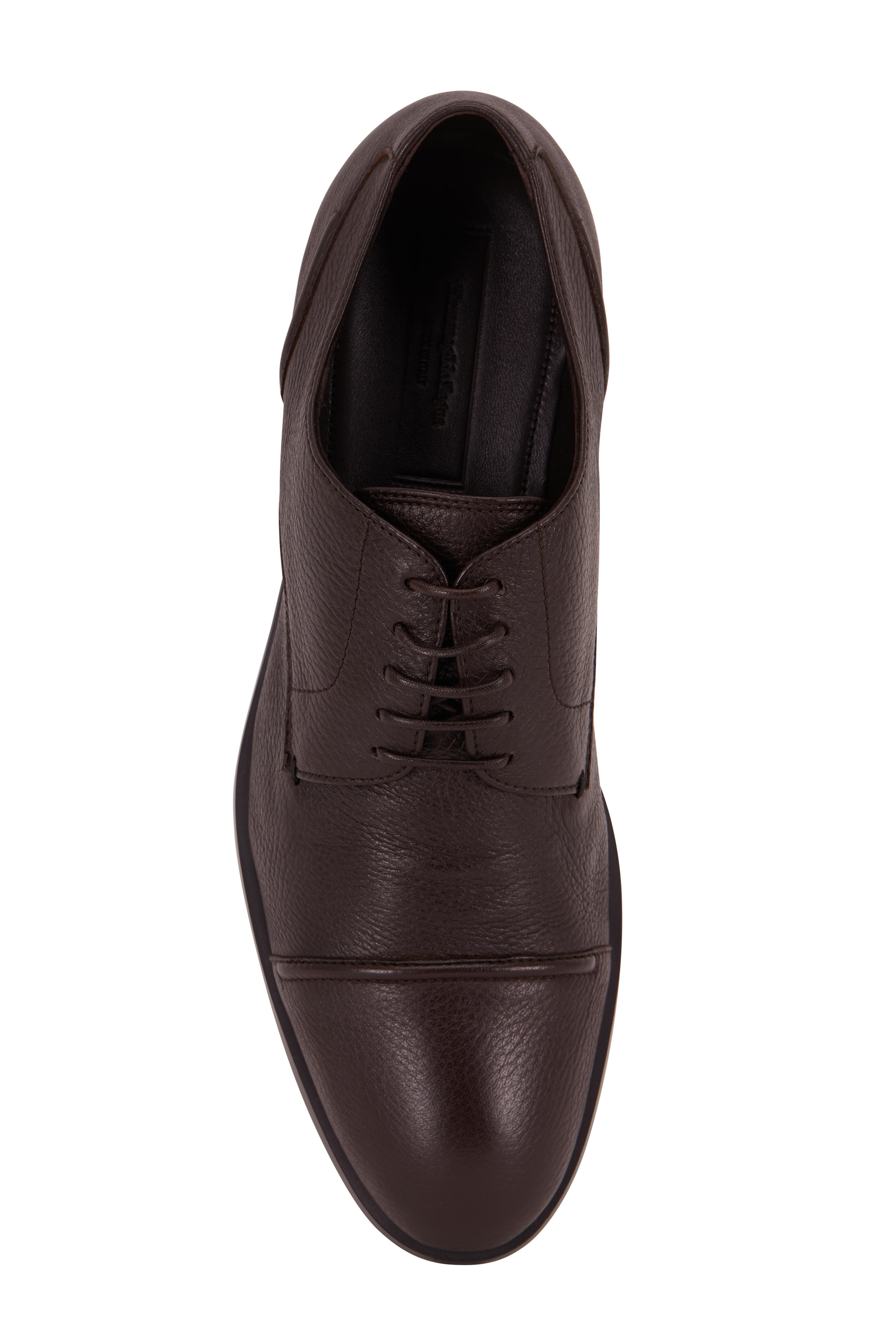 Zegna - Siena Flex Dark Brown Deerskin Cap-Toe Derby Shoe
