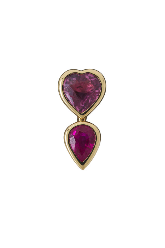 Claudia Mae 14k Yellow Gold Sapphire Heart Single Stud