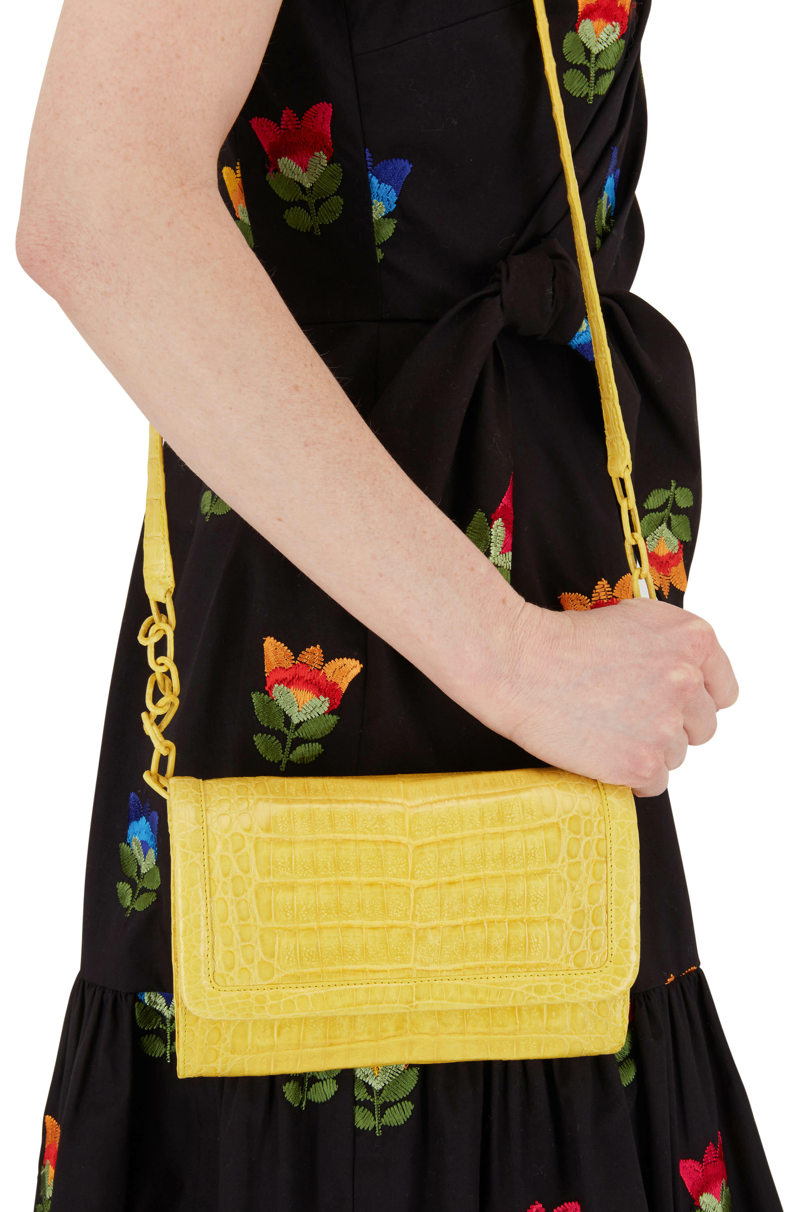 Nancy Gonzalez - Yellow Crocodile Large Chain Wallet