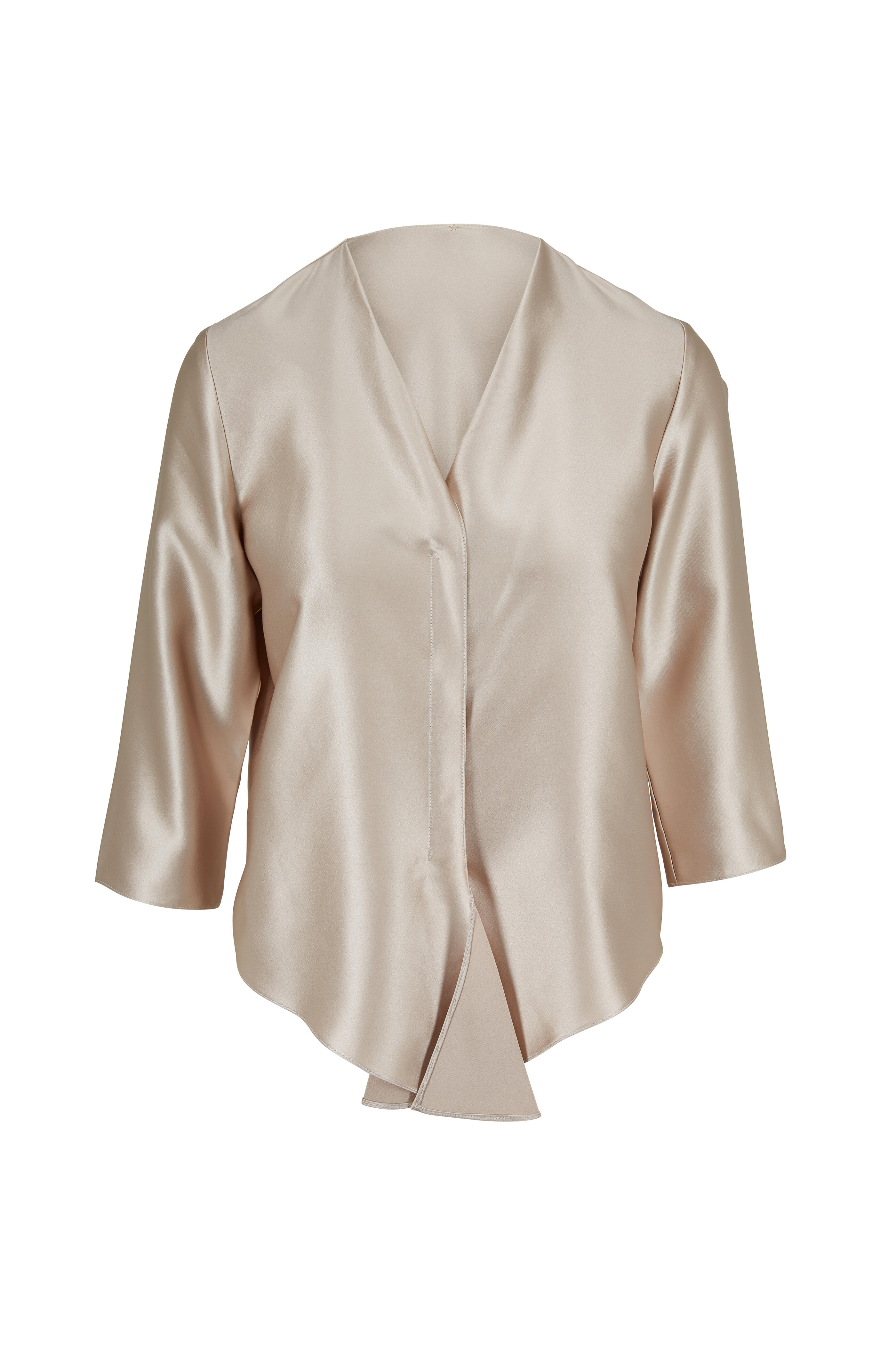 Peter Cohen - Fling Oyster Silk V-Neck Blouse