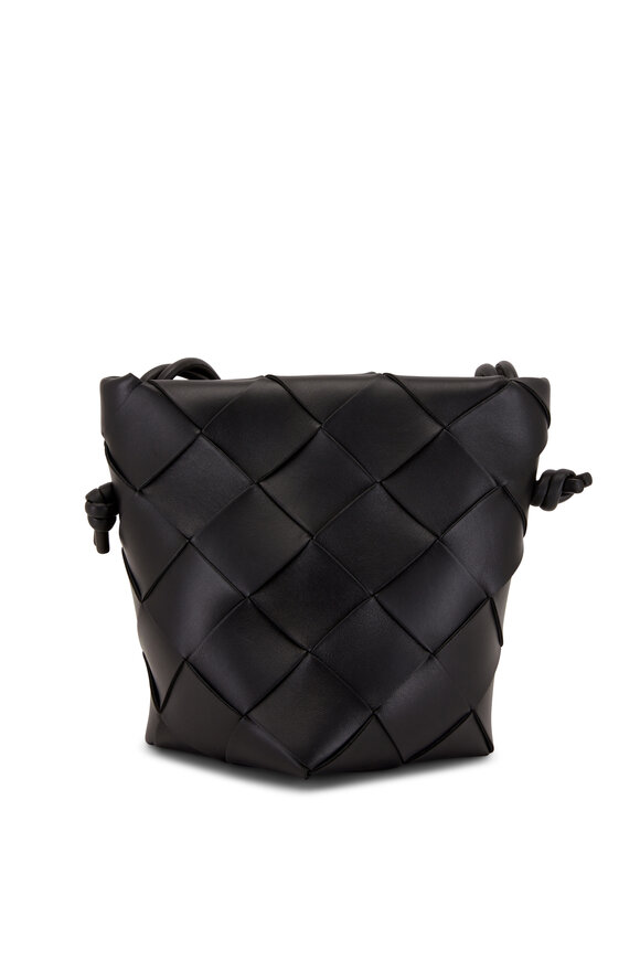 Bottega Veneta - Black Woven Leather Bucket Bag