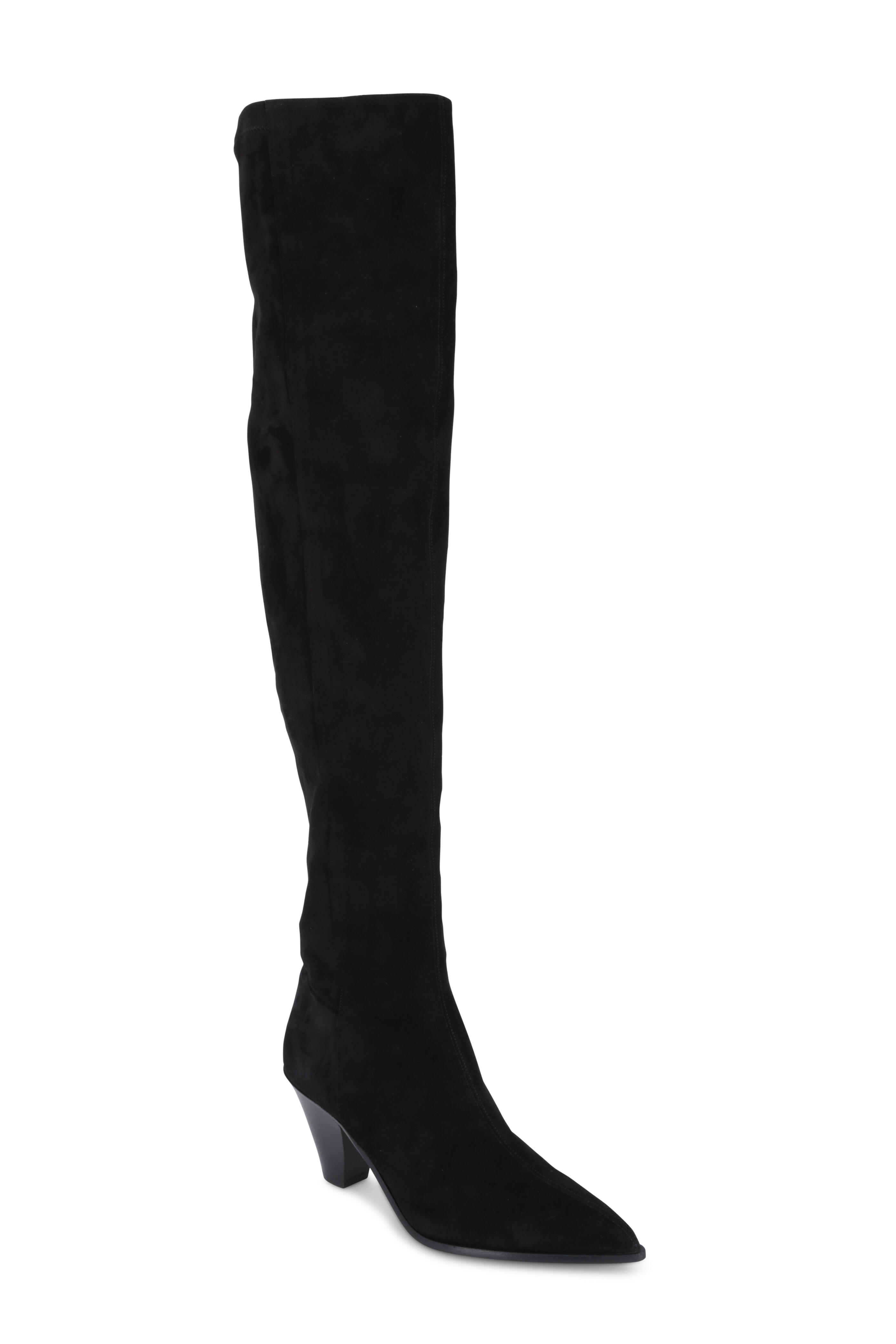 Aquazzura - Shoreditch Black Suede Over-The-Knee Boot, 70mm