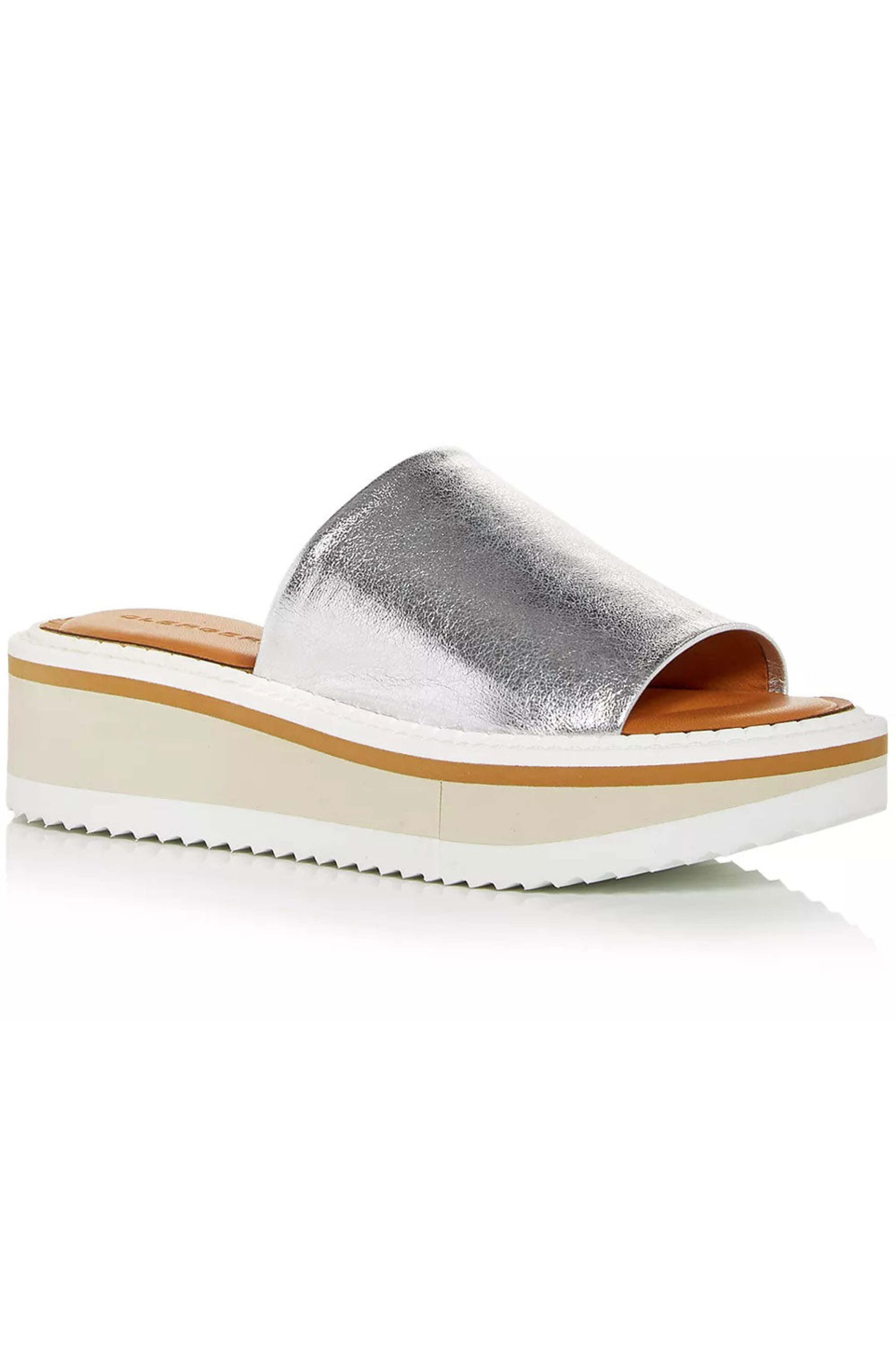 Robert Clergerie - Fastie5 Wedge Slide Sandal in Silver