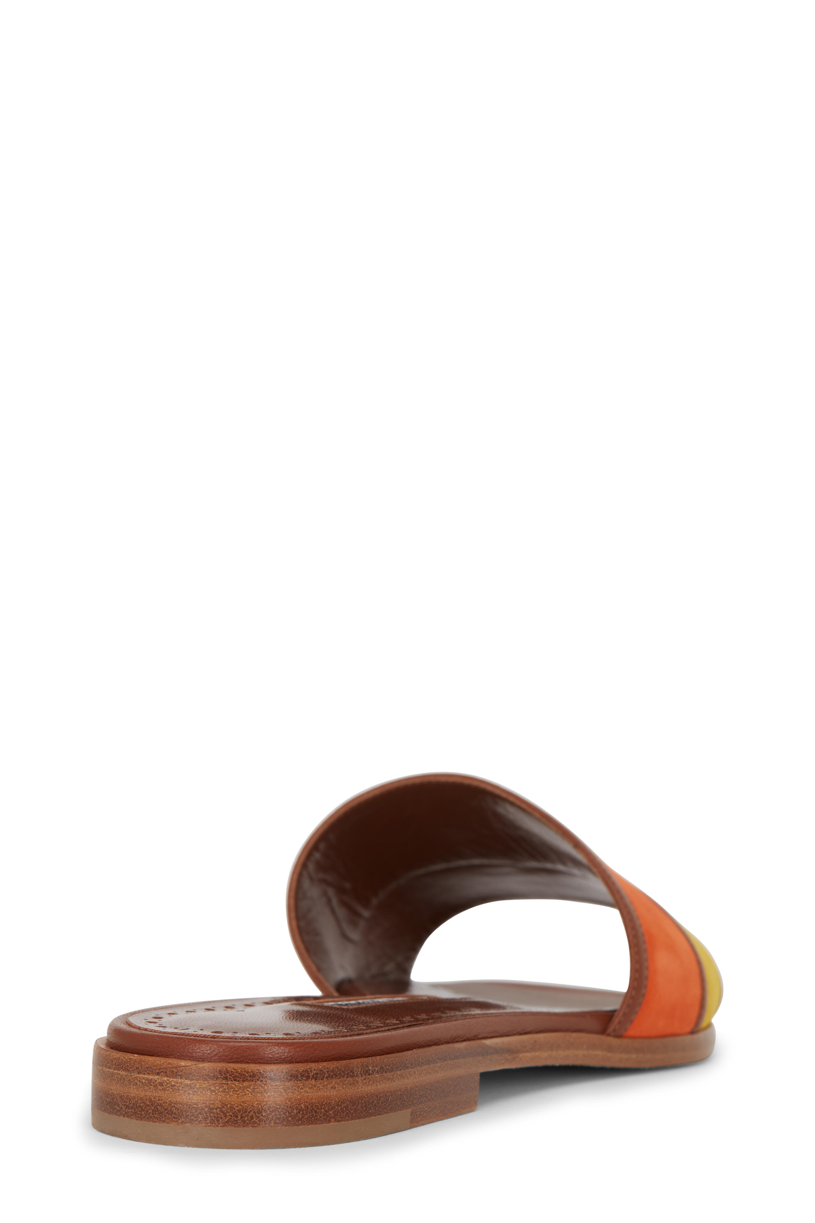 Manolo Blahnik - Megacle Orange & Yellow Suede Flat Sandal