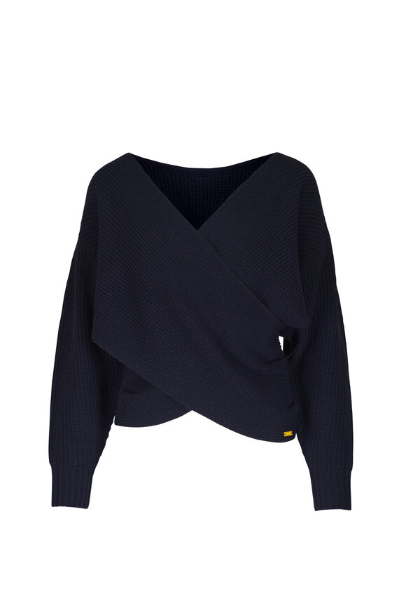 L'Agence Antonella Surplus Midnight Wrap Sweater