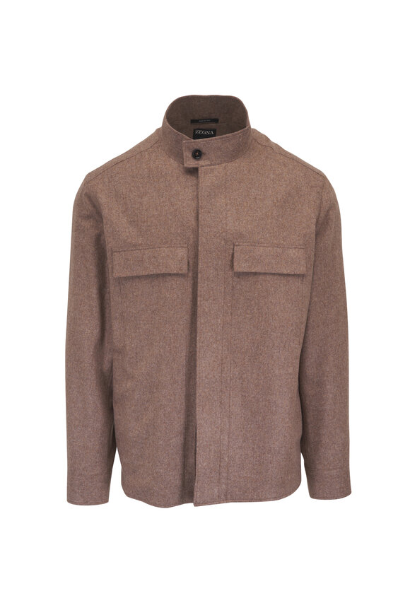 Zegna Brown Multimélange Oasi Cashmere Overshirt