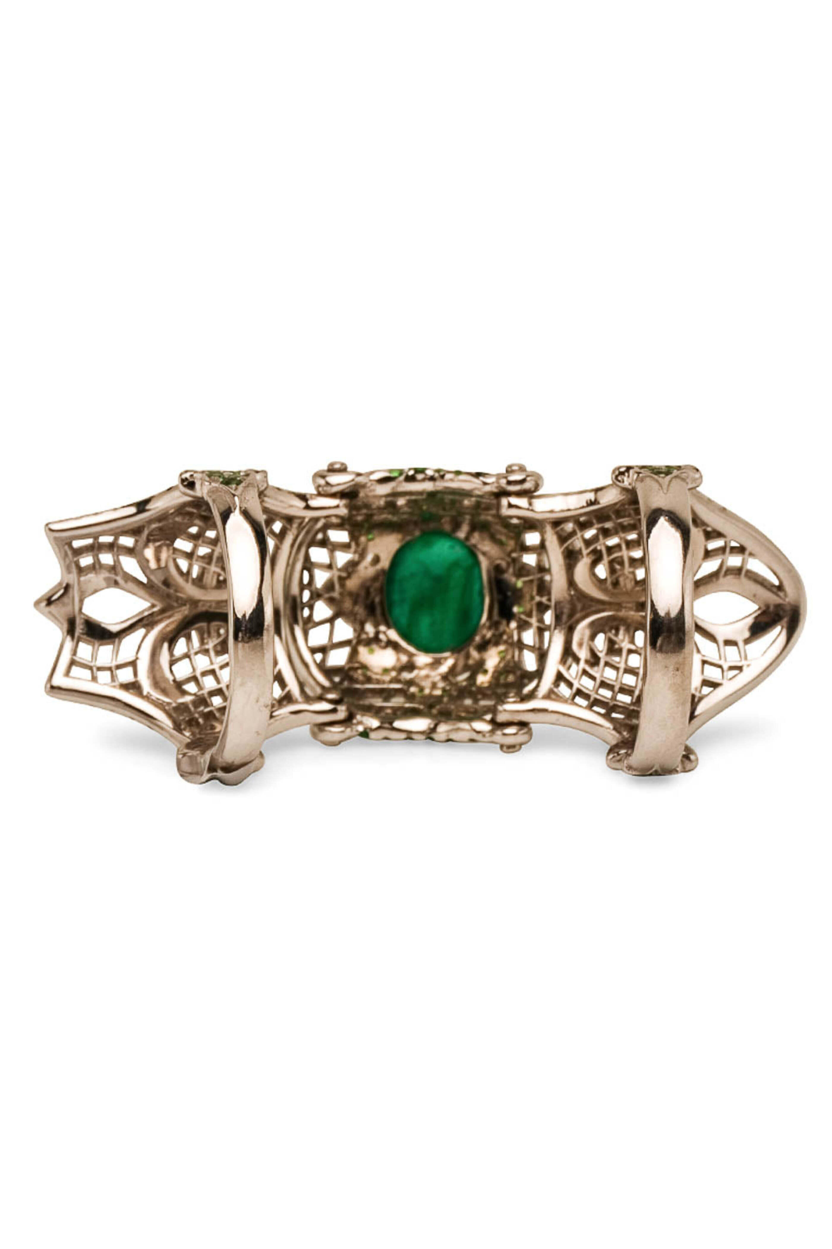 Loree Rodkin - Emerald Fleur de Lis Finger Ring