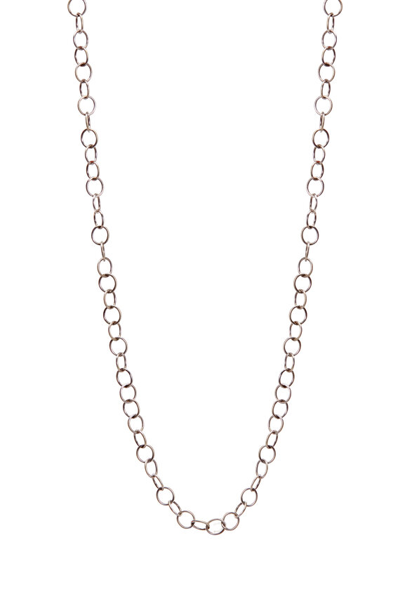 Sylva & Cie - White Gold Oxidized Link Chain Necklace