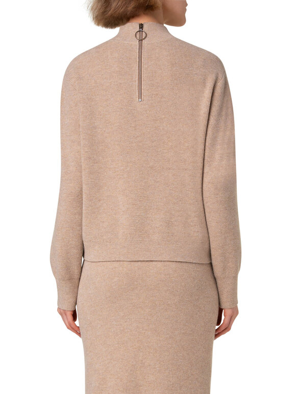 Akris Punto - Caramel Wool & Cashmere Quarter Zip Pullover