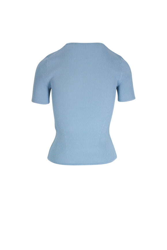 Zimmermann - Waverly Blue Lurex Rib T-Shirt