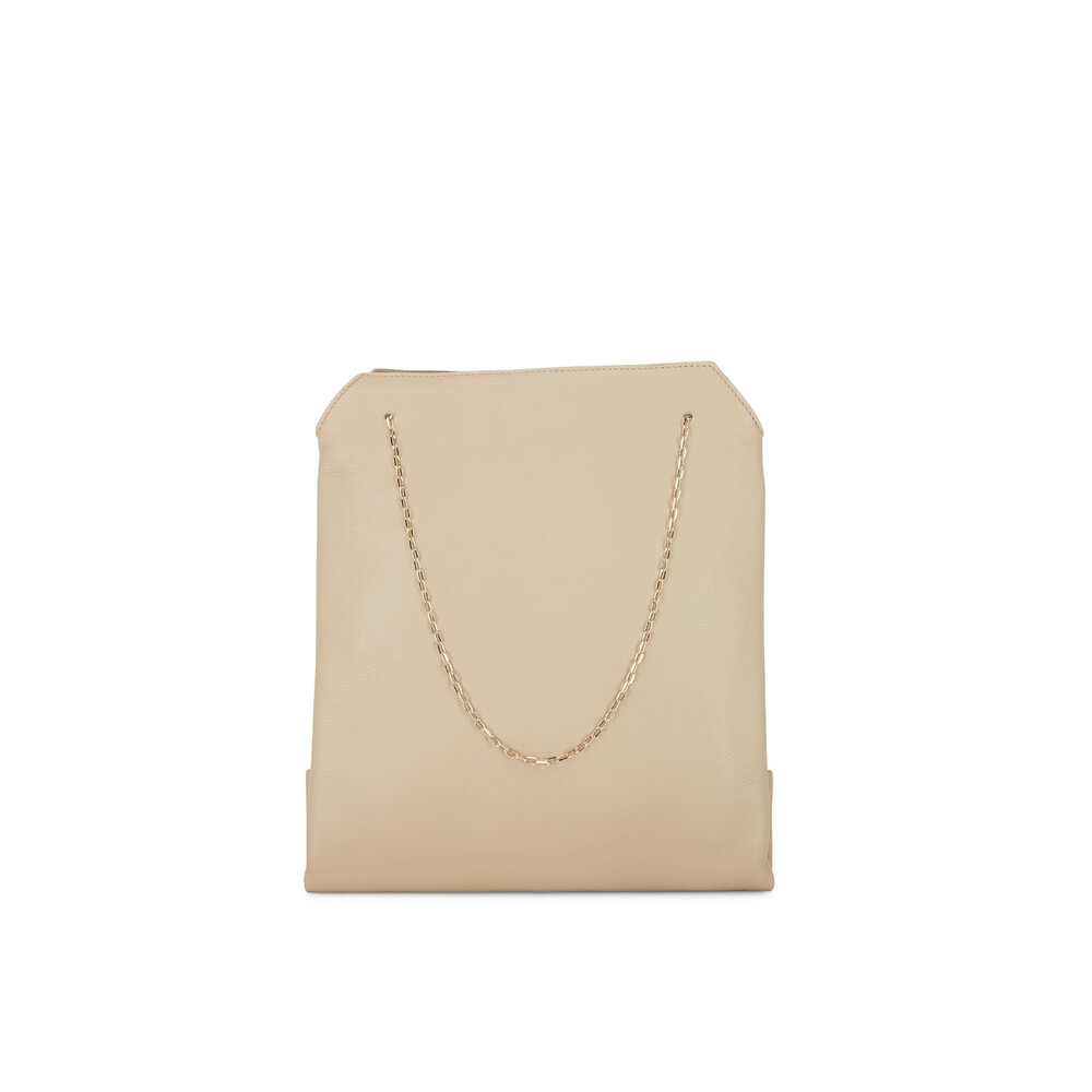 The Row Cream Silk Leather Small Lunch Bag Mitchell Stores