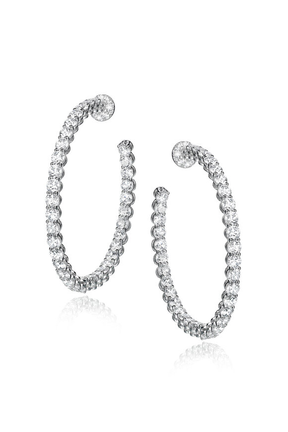 Nam Cho 18k White Gold Diamond 1.5-Inch Hoop Earring - view 1