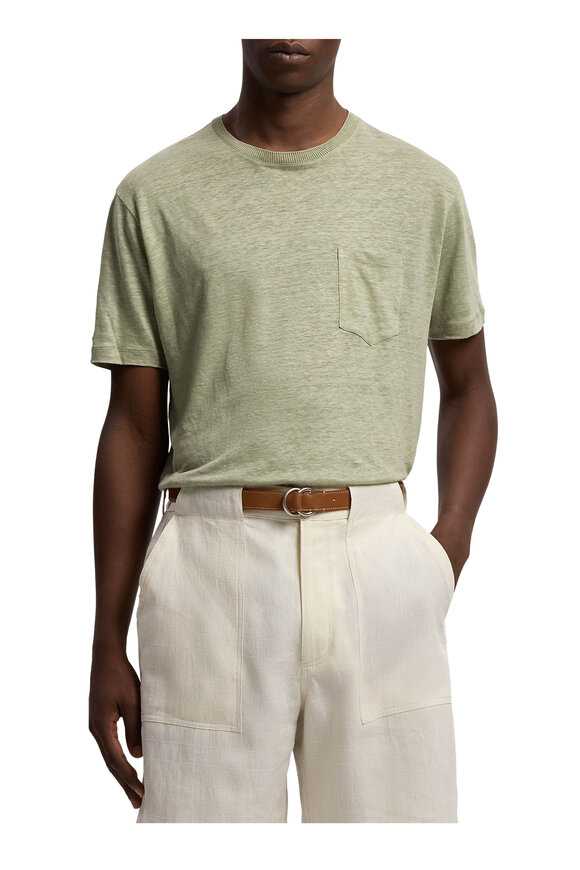 Ralph Lauren Purple Label - Cactus Green Linen Shirt