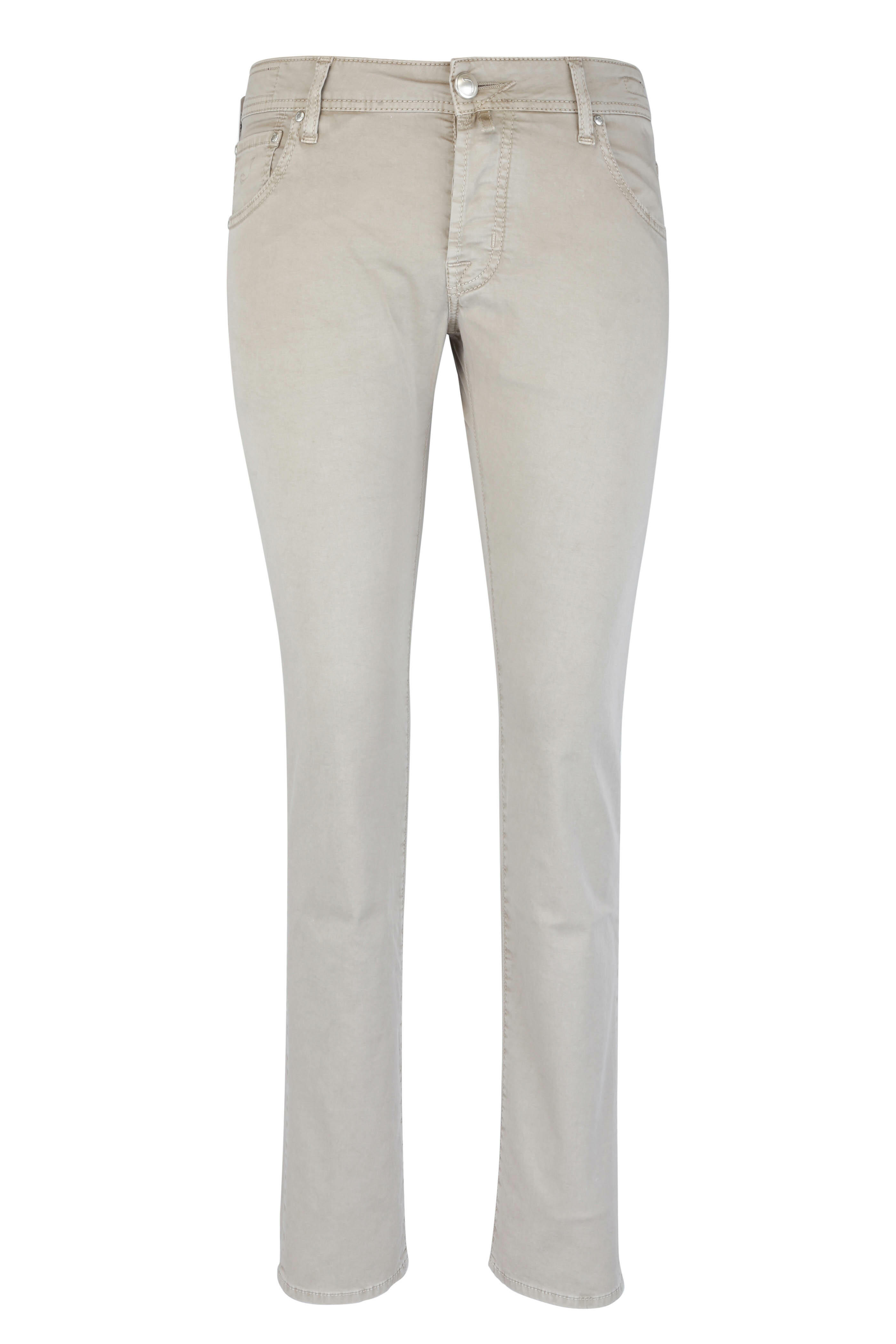 Jacob Cohen - Tan Gabardine Five-Pocket Jean - view 1