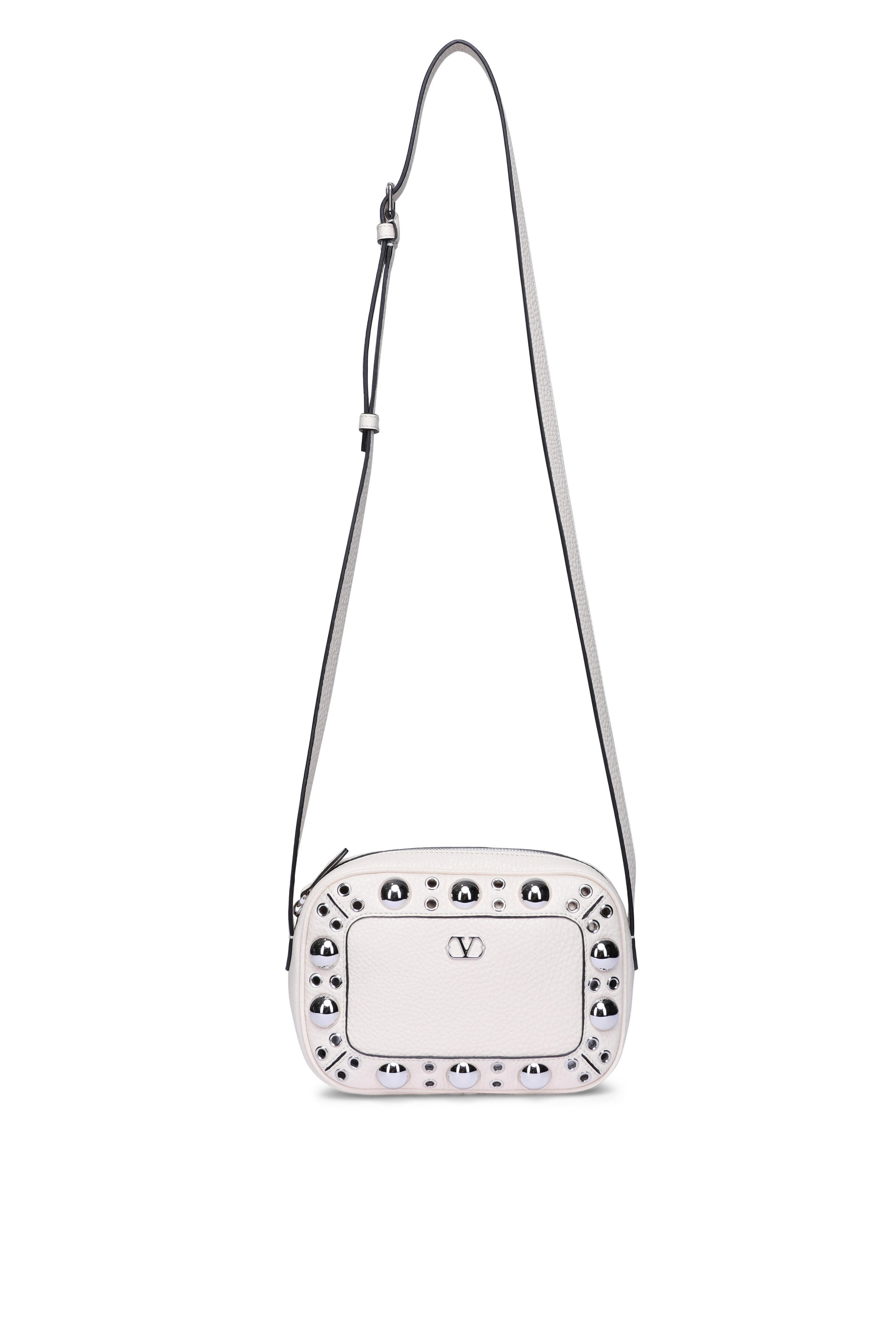 Valentino Garavani - Nellcote Light Ivory Grainy Leather Crossbody Bag