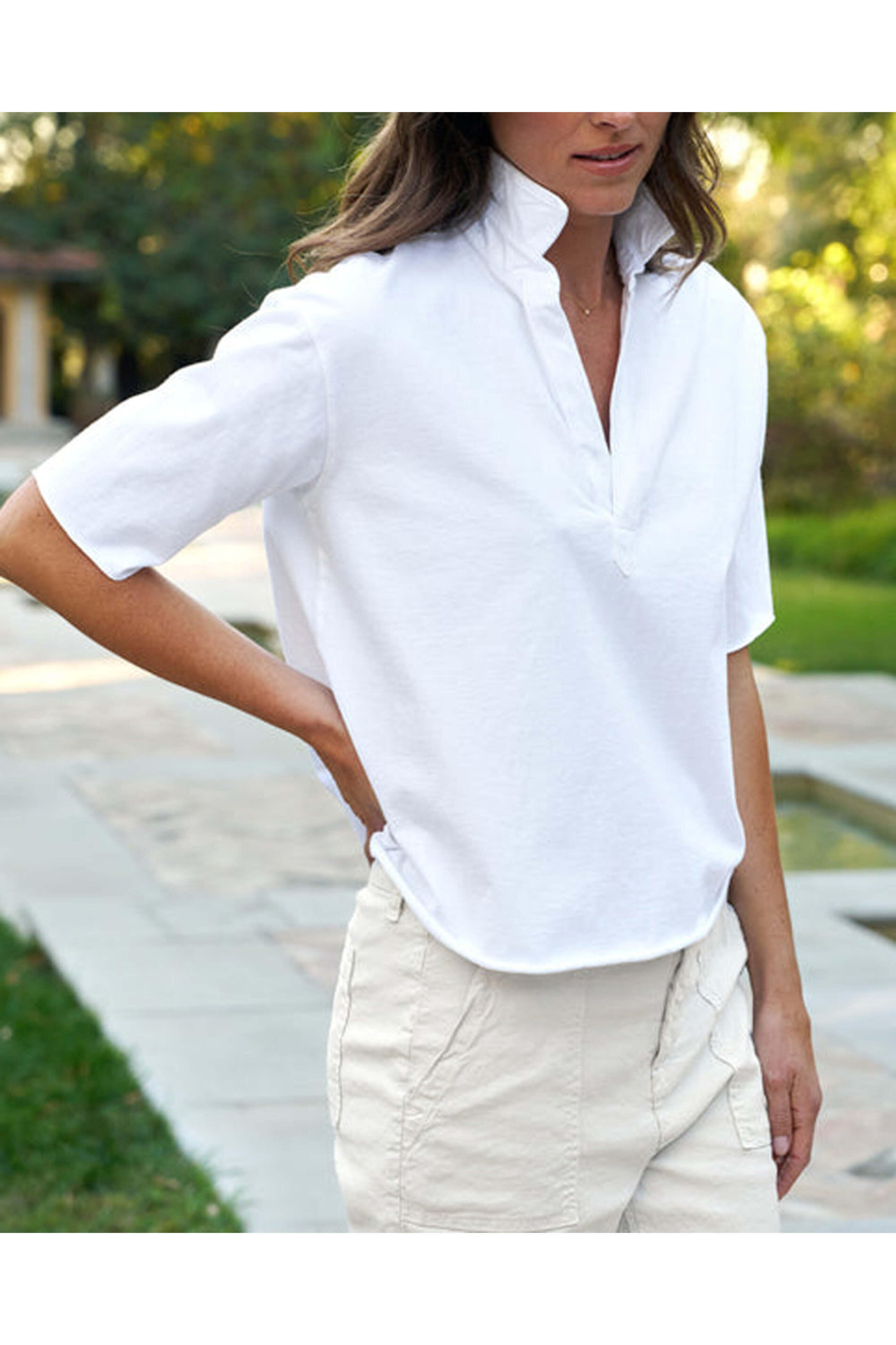 Frank & Eileen - White Patty Popover Henley