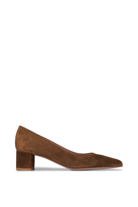 Gianvito Rossi Piper Texas Suede Block Heel Pump, 45mm - view 2