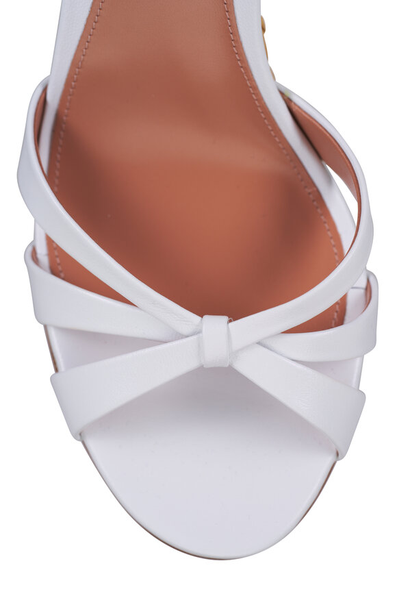 Aquazzura Tati White Leather & Wicker Wedge, 85mm - view 5