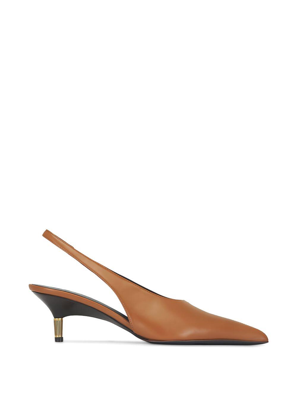 Khaite - Bella Cuoio Glazed Leather Slingback, 55mm