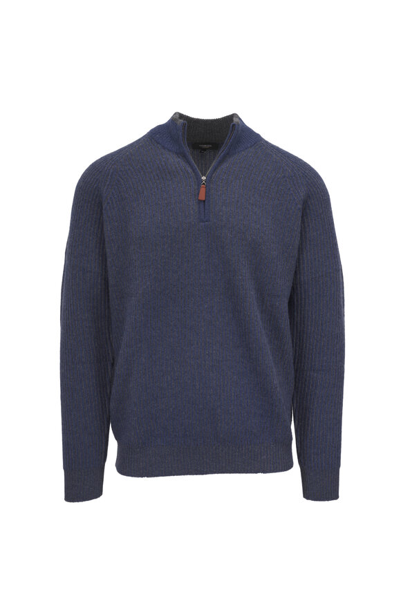 Loro Piana - Roadster Blue Quarter Zip Pullover | Mitchell