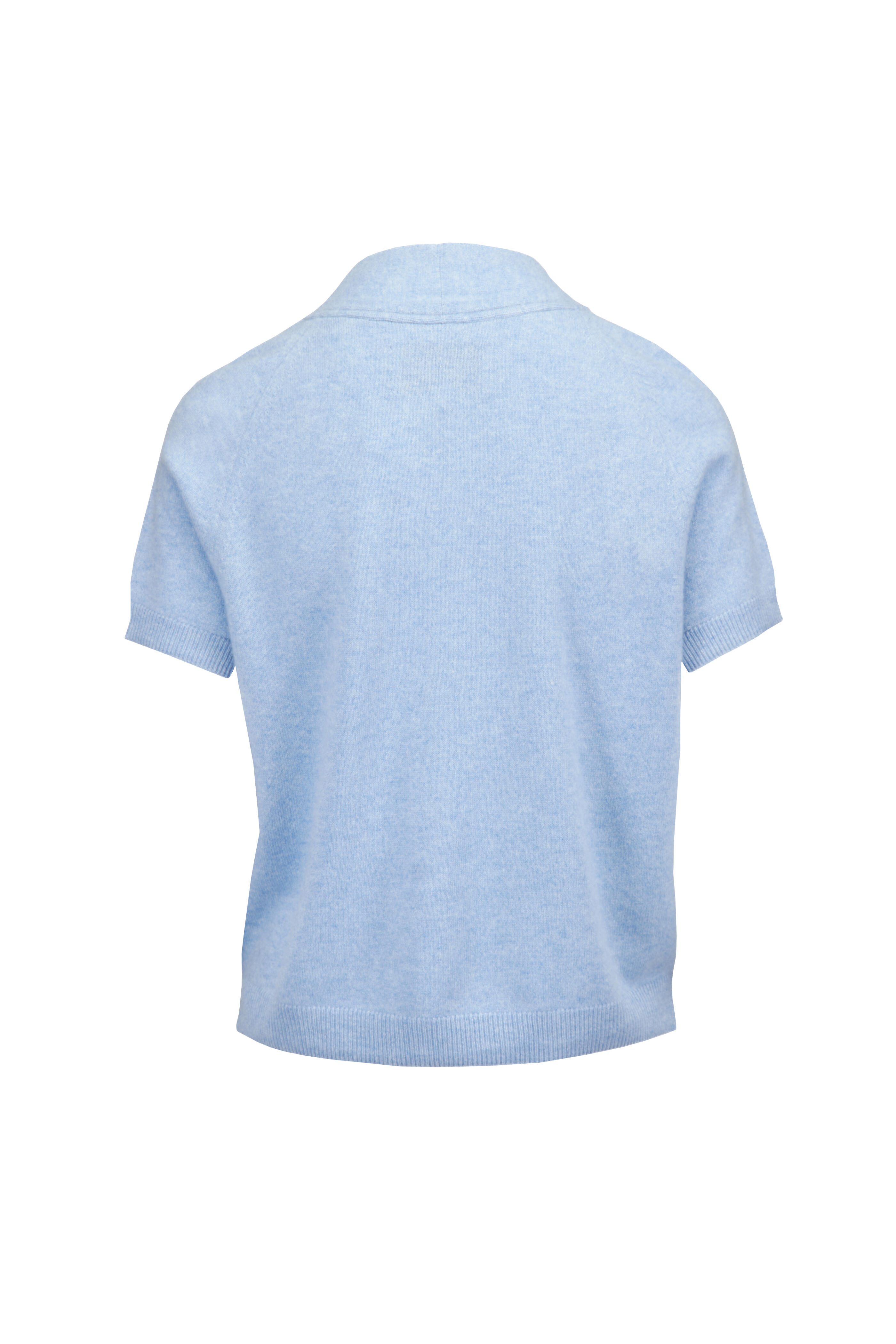 Brochu Walker - Vee Ivy Blue Cashmere T-Shirt - view 2
