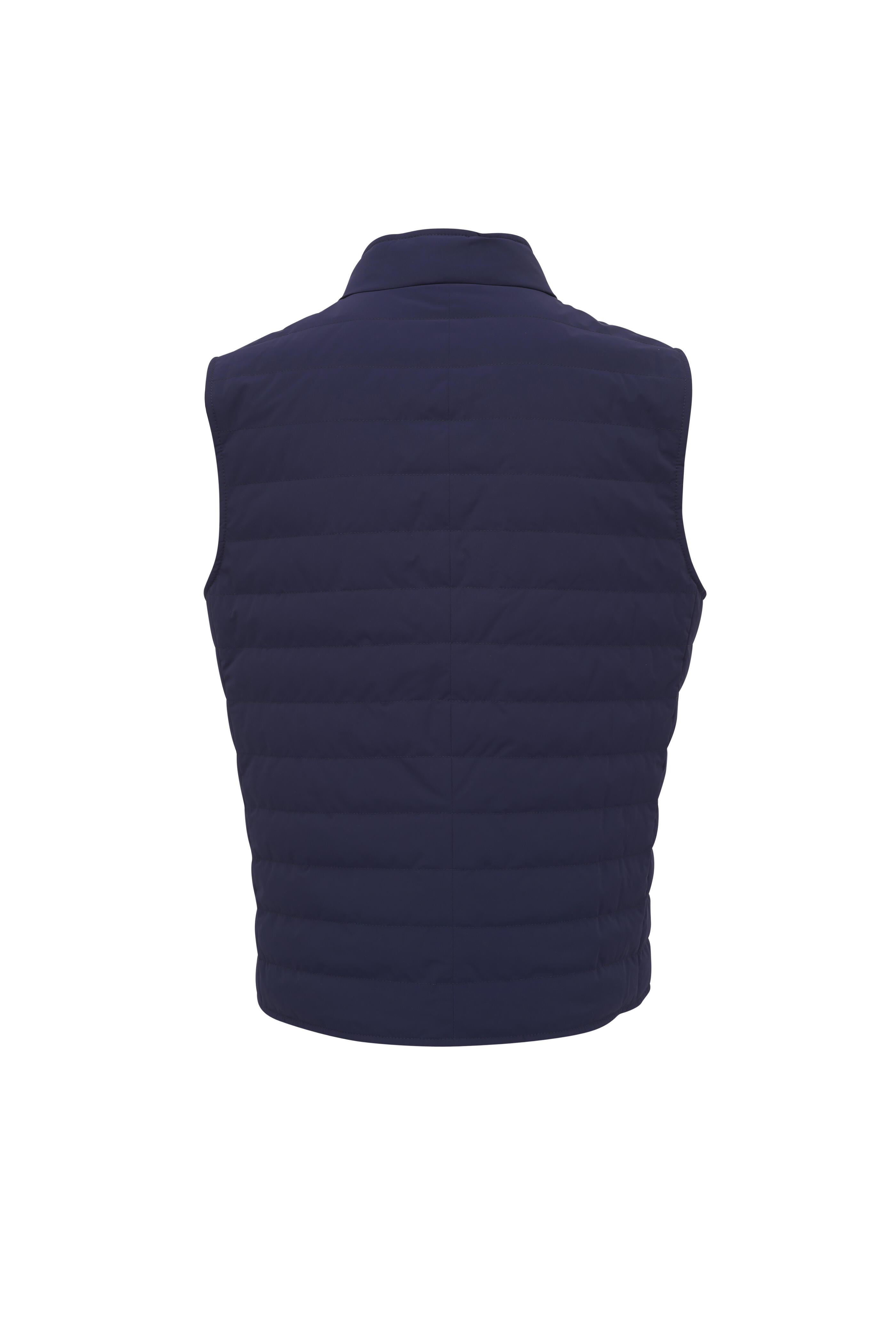 Brunello Cucinelli - Blue Nylon Quilted Snap Button Vest