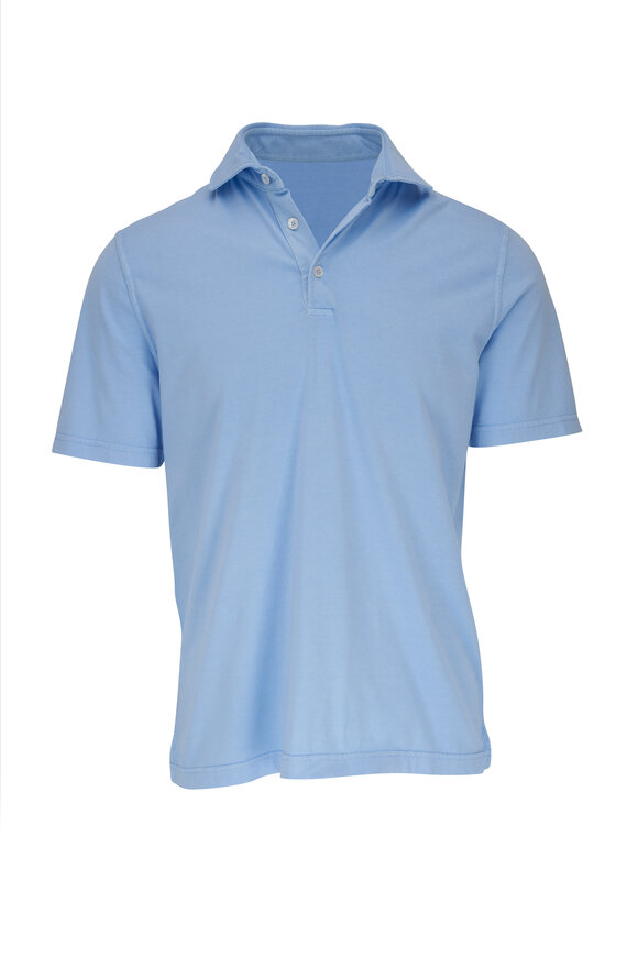 Fedeli Light Blue Jersey Short Sleeve Polo