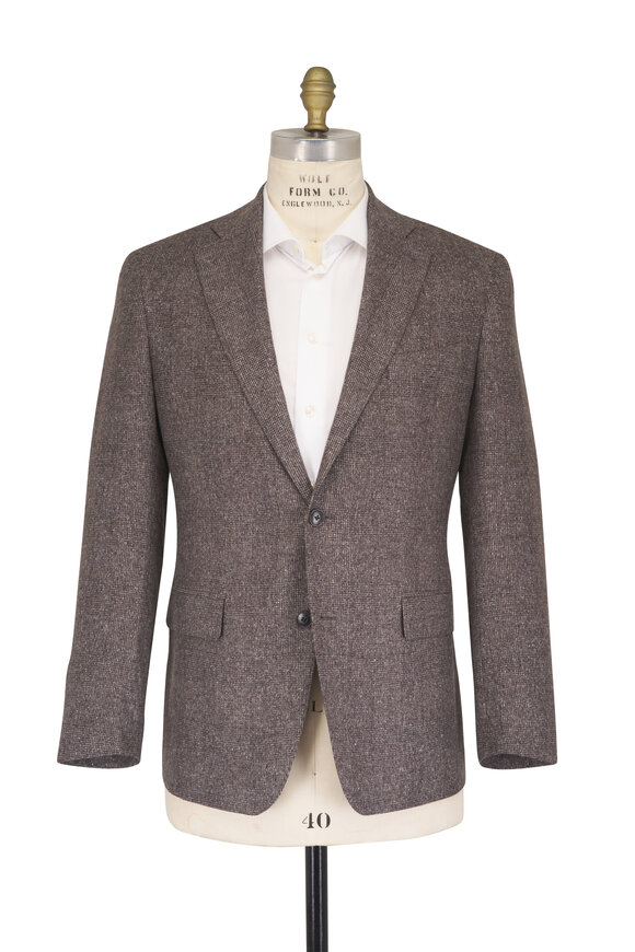 Atelier Munro Taupe Check Silk & Wool Suit - view 2