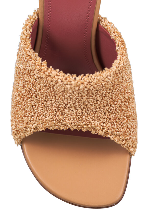 Amina Muaddi Taylor Beige Raffia Mule, 90mm - view 6