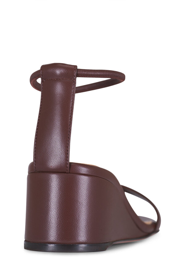 Gianvito Rossi Nappa Brown Wedge Sandal - view 4