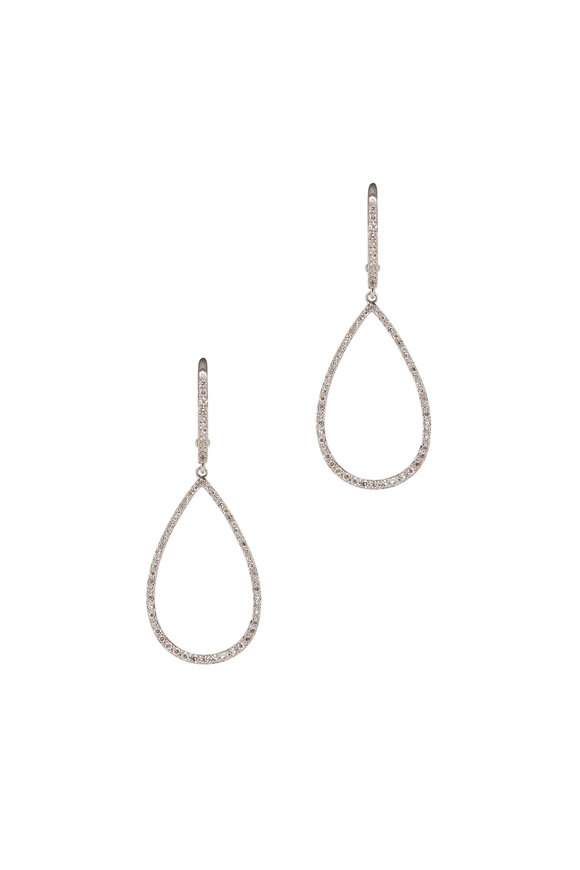 Kai Linz Diamond Open Pear Drop Huggie Earrings