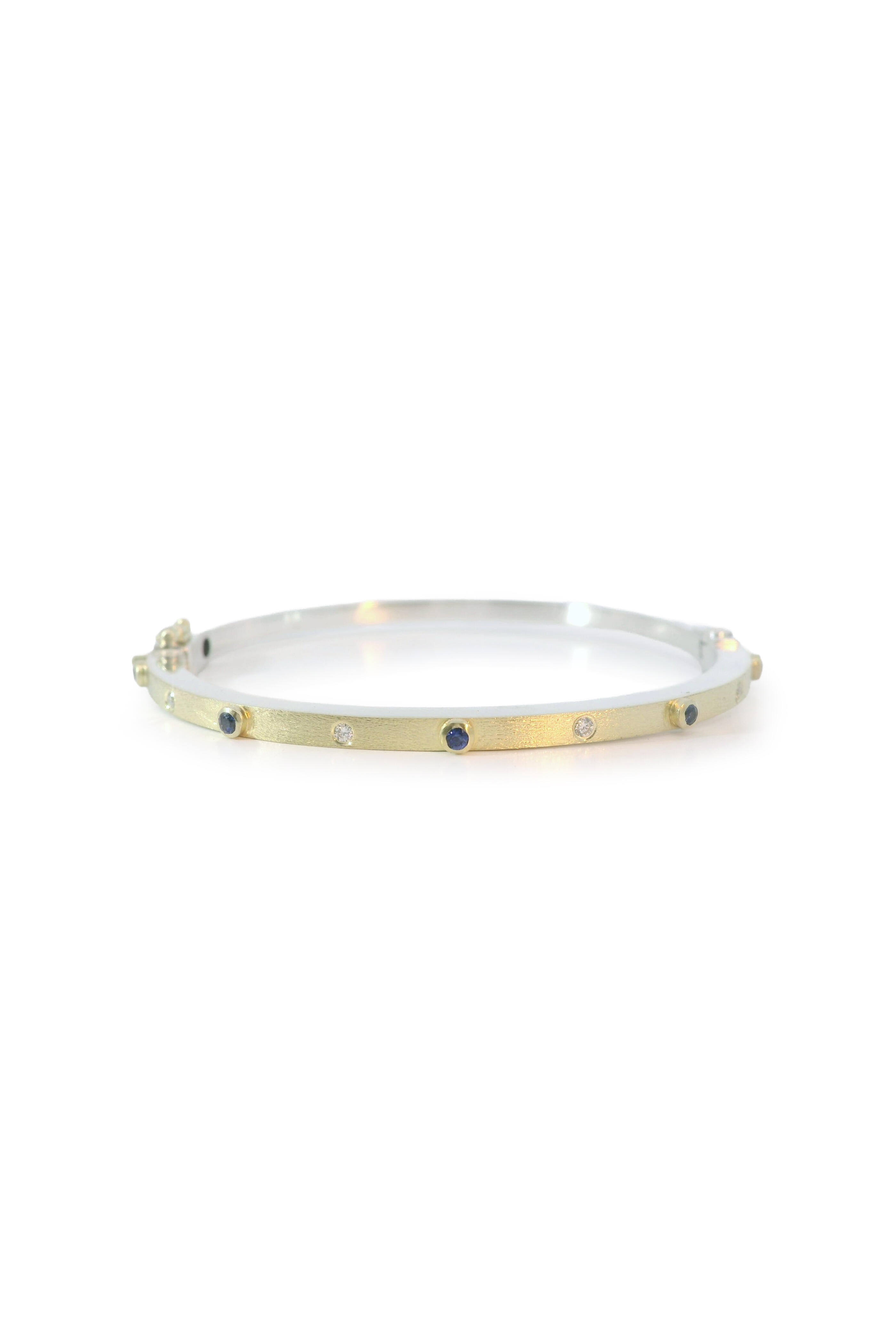 Rene Escobar - Junia Sapphire & Diamond Bangle Bracelet