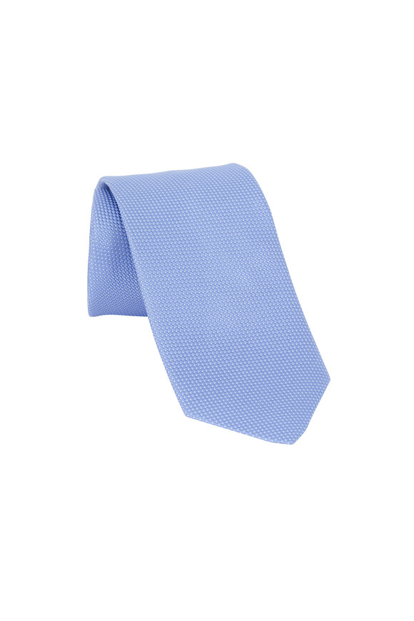 Eton - Light Blue Dot Silk Necktie