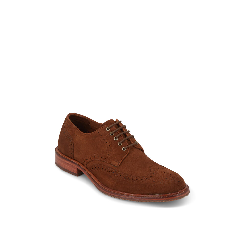 Trask Logan Snuff English Suede Wingtip Oxford