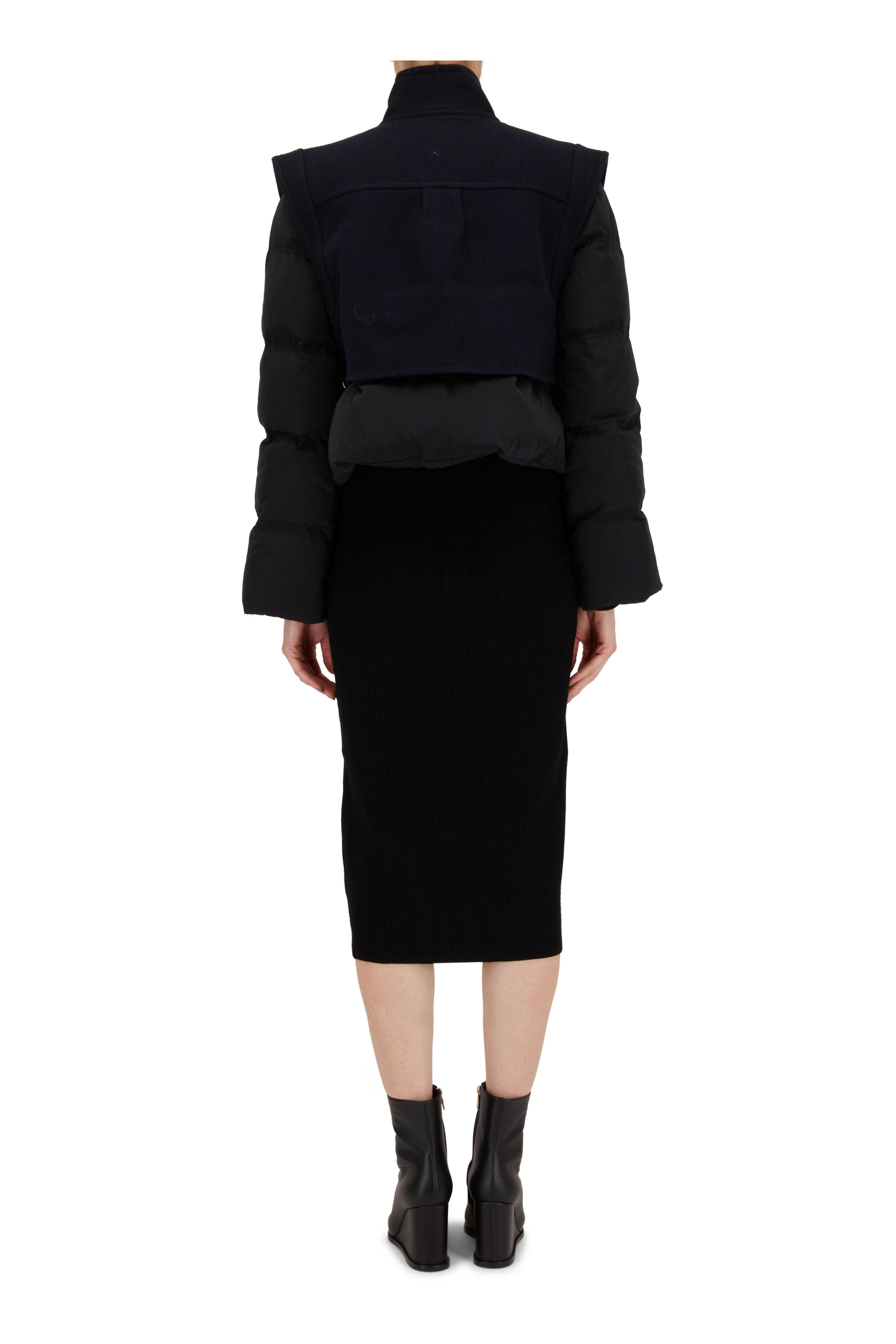 Veronica Beard - Ivel Black & Navy Puffer Cropped Jacket