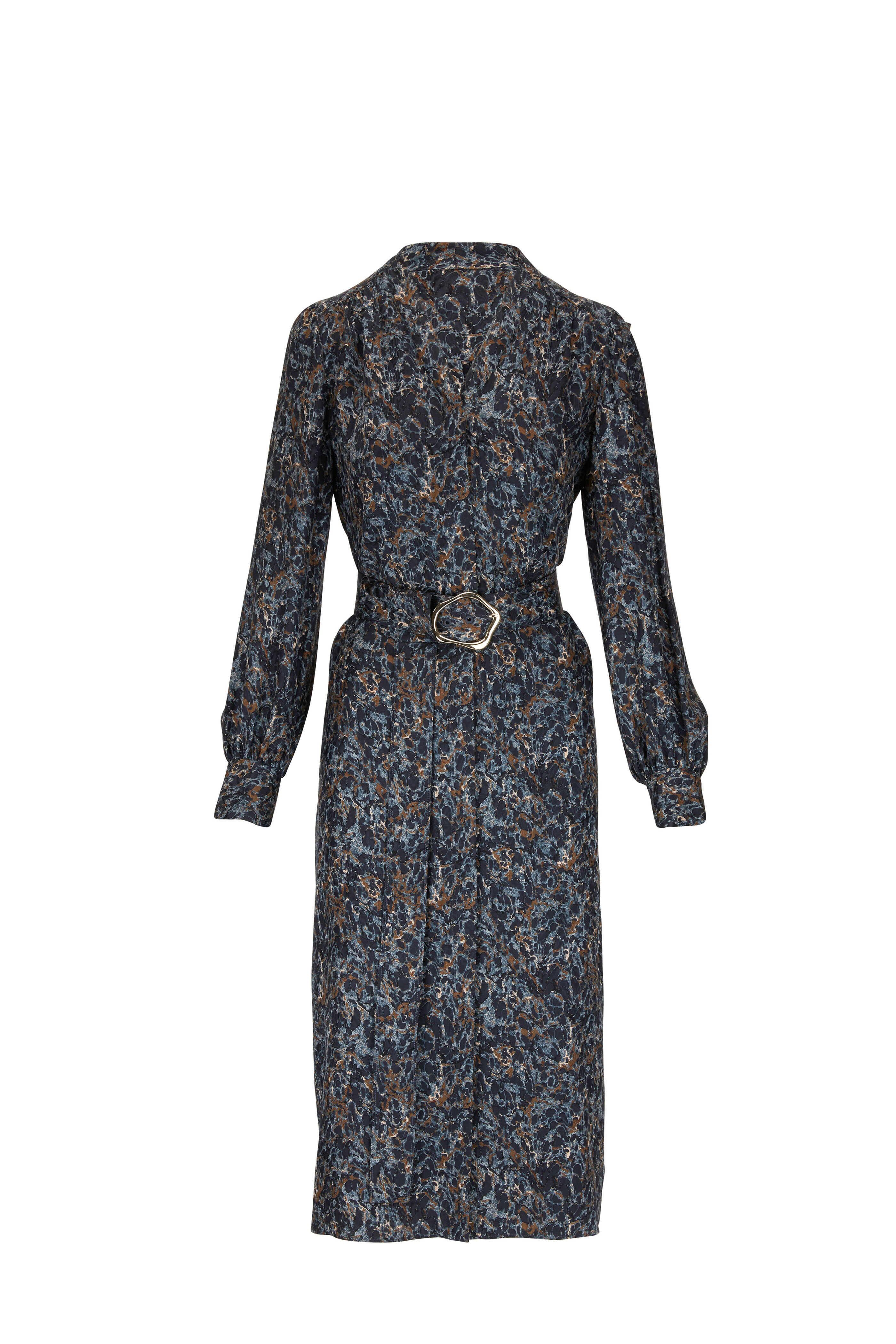 Lafayette 148 New York - Clementine Oceana Multi Long Sleeve Belted Dress