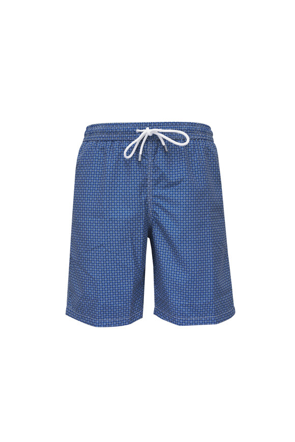 Fedeli Navy Print Swim Trunks