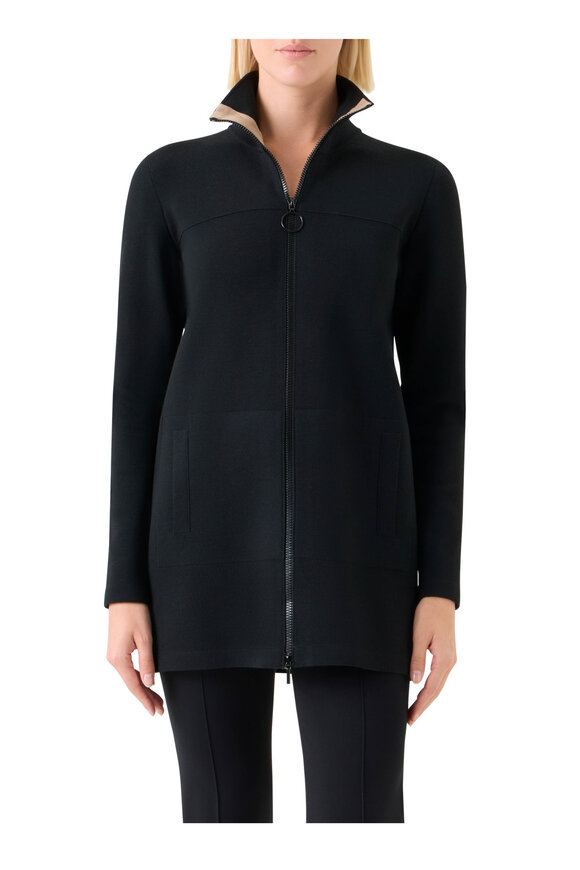 Akris Punto Black Contrast Trim Cardigan - view 2