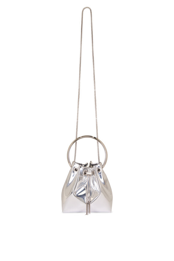 Jimmy Choo Bon Bon Silver Mirror Top Handle Bag