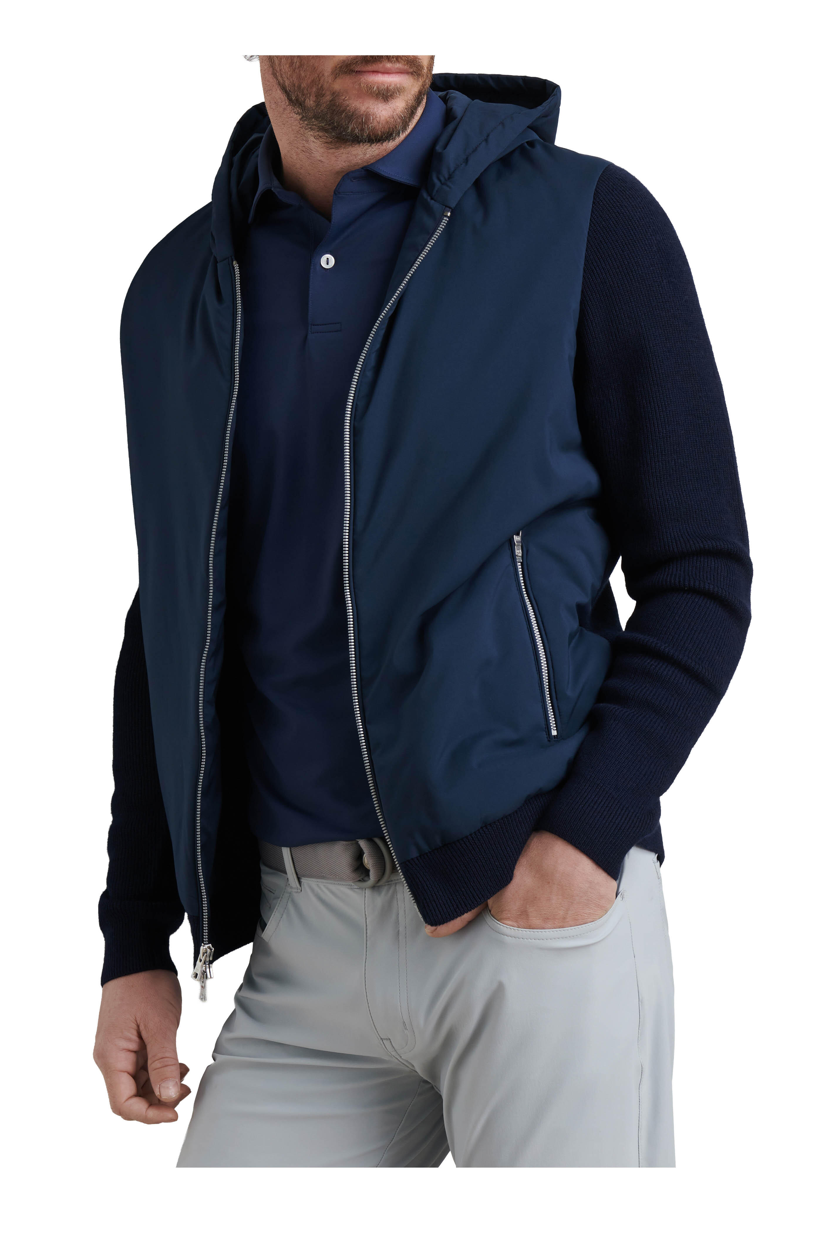 Peter Millar - Holdridge Navy Hybrid Hoodie Sweater