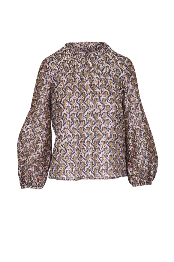 La Double J Charming Top Metallic Print Blouse